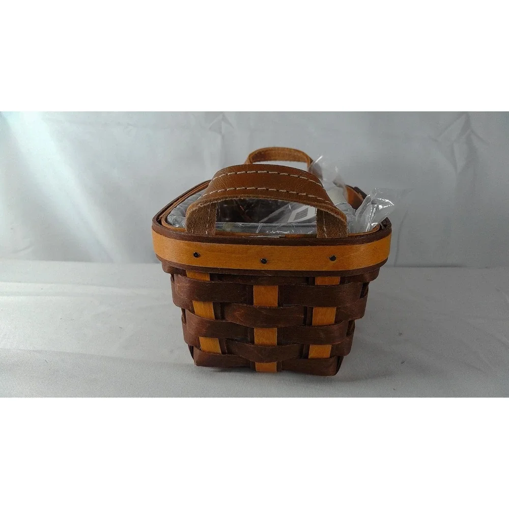 Longaberger Woven Traditions Tea Basket Set - Rich Brown
